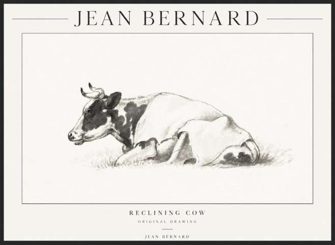 Jean Bernard Reclining Cow II No1 - Poszter