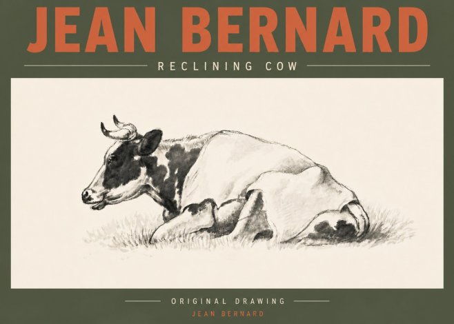 Jean Bernard Reclining Cow II No5 - Poszter
