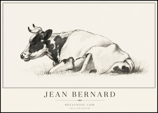 Jean Bernard Reclining Cow II No6 - Poszter