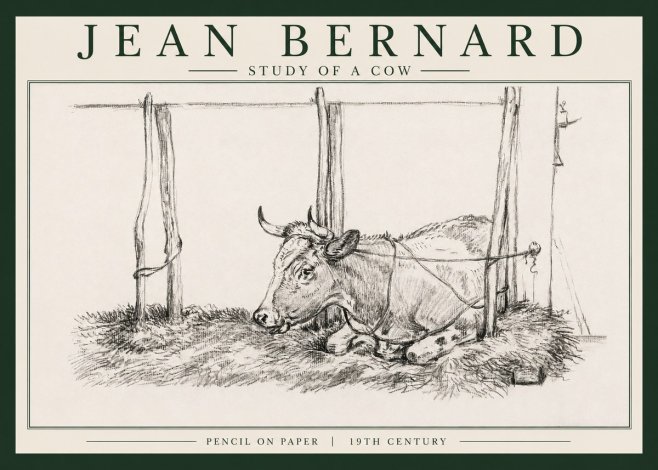 Jean Bernard A Resting Cow No4 - Poszter