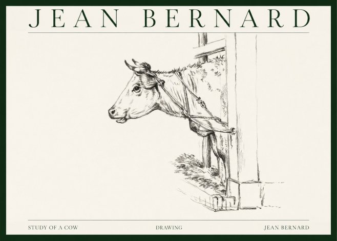 Jean Bernard Study of a Cow X No1 - Poszter
