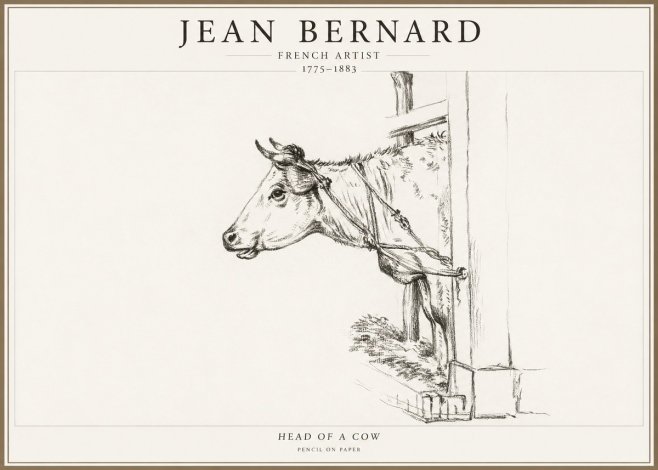 Jean Bernard Study of a Cow X No4 - Poszter