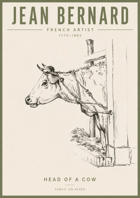 Jean Bernard Study of a Cow X No6 - Poszter