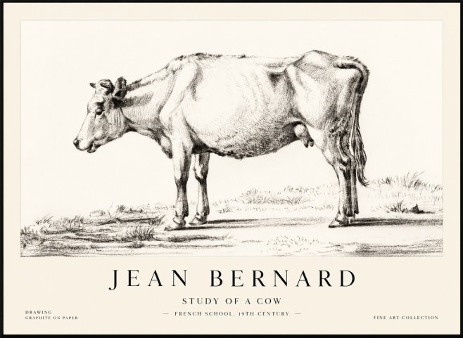 Jean Bernard Study of a Cow XI No2 - Poszter