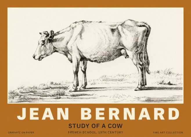 Jean Bernard Study of a Cow XI No3 - Poszter