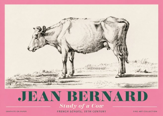 Jean Bernard Study of a Cow XI No4 - Poszter