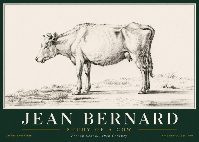 Jean Bernard Study of a Cow XI No6 - Poszter