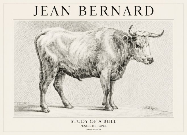 Jean Bernard Study of a Bull IV No1 - Poszter