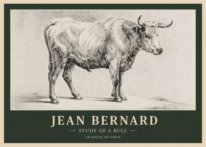 Jean Bernard Study of a Bull IV No6 - Poszter