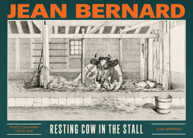 Jean Bernard Resting Cow in the Stall I No2 - Poszter