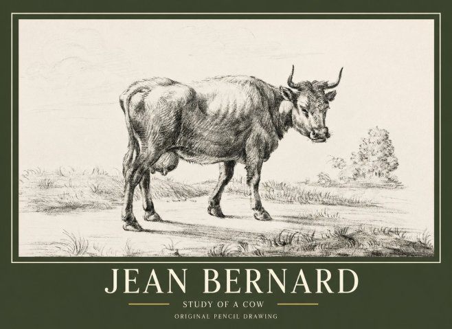 Jean Bernard Study of a Cow XII No1 - Poszter
