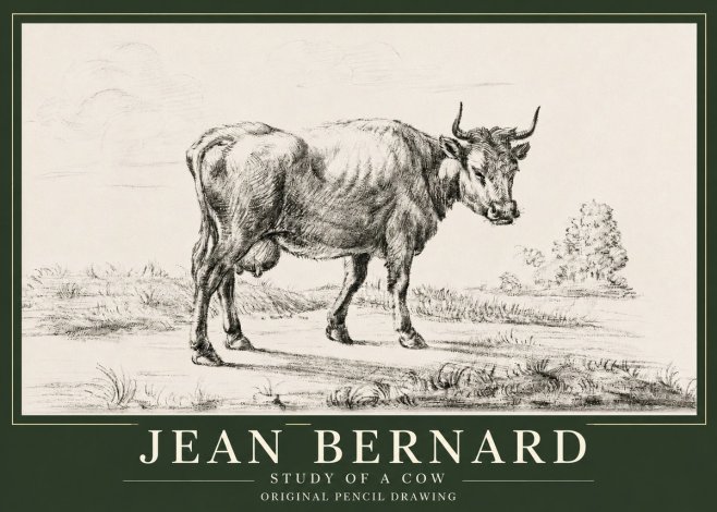 Jean Bernard Study of a Cow XII No3 - Poszter