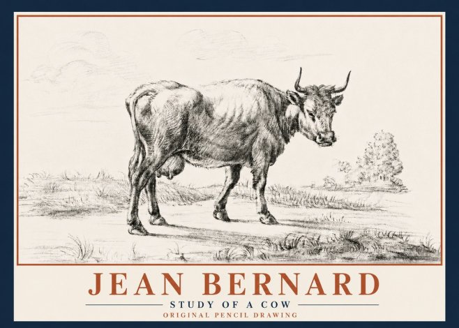 Jean Bernard Study of a Cow XII No5 - Poszter