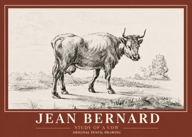 Jean Bernard Study of a Cow XII No6 - Poszter