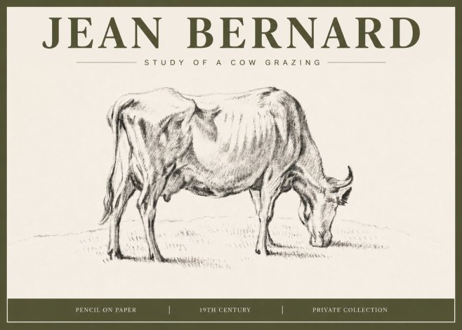 Jean Bernard Study of a Cow Grazing I No4 - Poszter