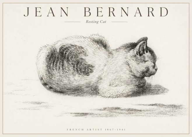 Jean Bernard Resting Cat No1 - Poszter