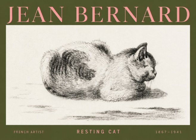 Jean Bernard Resting Cat No3 - Poszter