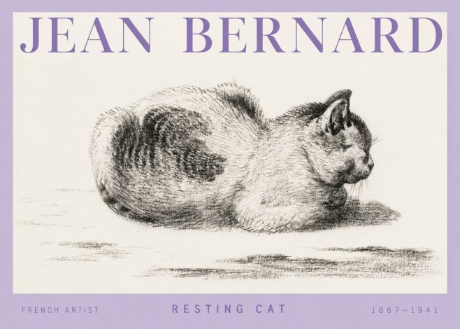 Jean Bernard Resting Cat No4 - Poszter