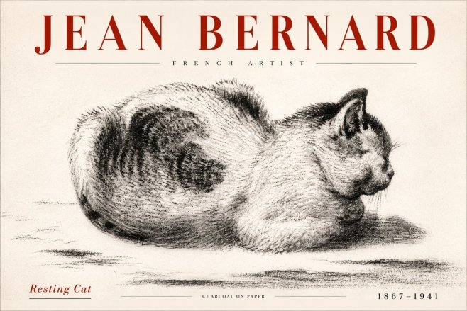 Jean Bernard Resting Cat No5 - Poszter
