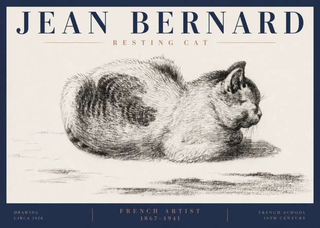 Jean Bernard Resting Cat No6 - Poszter