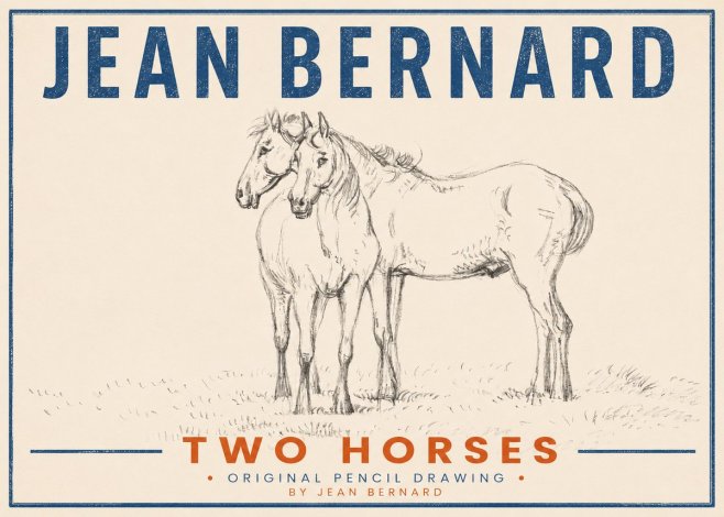 Jean Bernard Two Horses I No3 - Poszter