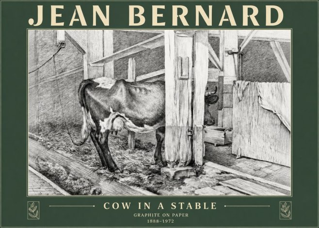 Jean Bernard Cow in a Stable No3 - Poszter