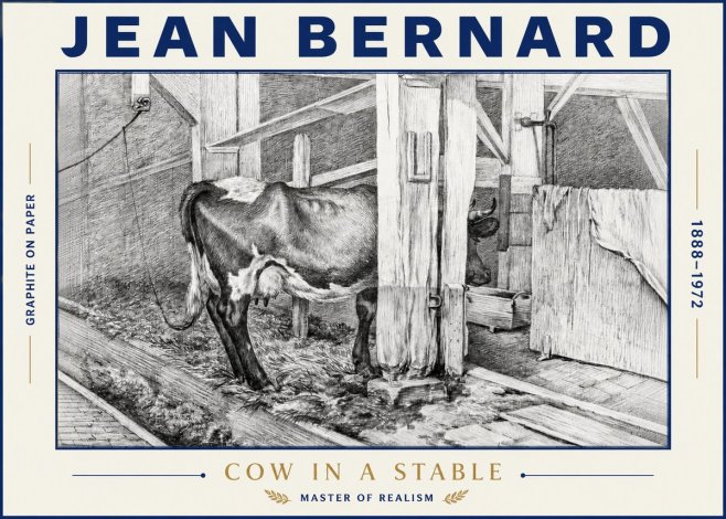 Jean Bernard Cow in a Stable No4 - Poszter