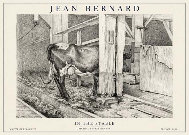 Jean Bernard Cow in a Stable No6 - Poszter