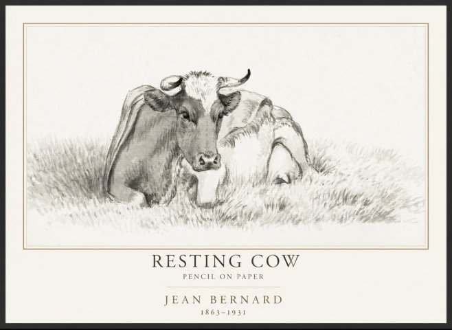 Jean Bernard Resting Cow IV No1 - Poszter