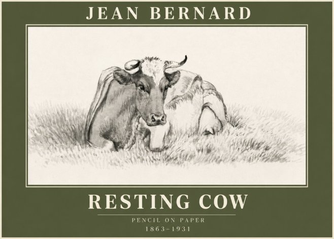 Jean Bernard Resting Cow IV No3 - Poszter