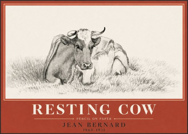Jean Bernard Resting Cow IV No4 - Poszter