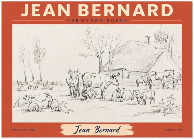 Jean Bernard Farmyard Scene No2 - Poszter