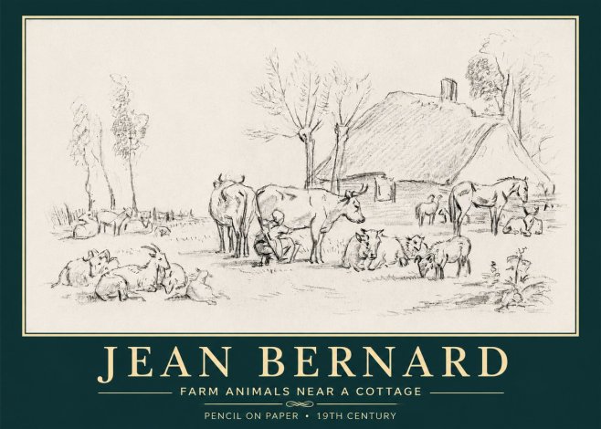 Jean Bernard Farmyard Scene No6 - Poszter