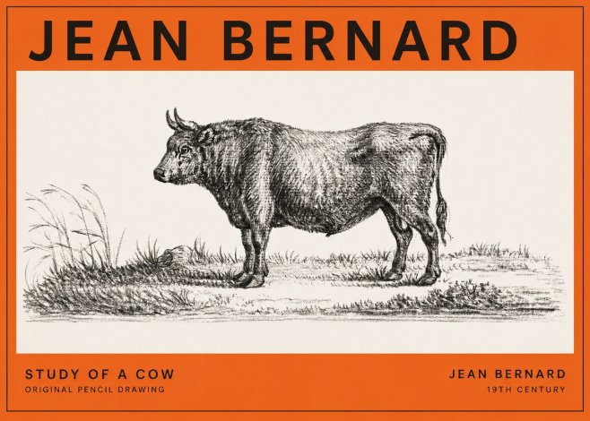 Jean Bernard Study of a Cow XIII No2 - Poszter