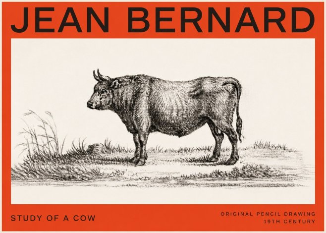 Jean Bernard Study of a Cow XIII No4 - Poszter