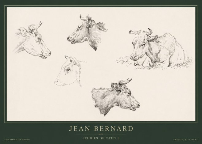 Jean Bernard Studies of Cows I No5 - Poszter