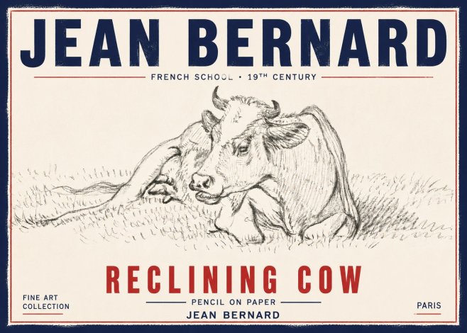 Jean Bernard Reclining Cow III No6 - Poszter