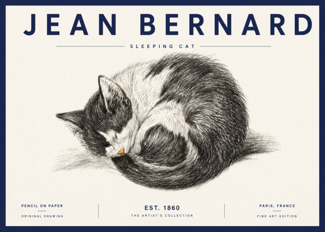 Jean Bernard Sleeping Cat VIII No6 - Poszter