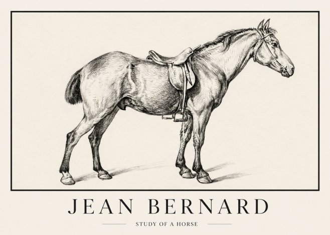 Jean Bernard Study of a Horse X No1 - Poszter