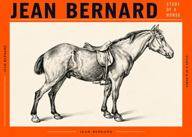 Jean Bernard Study of a Horse X No3 - Poszter