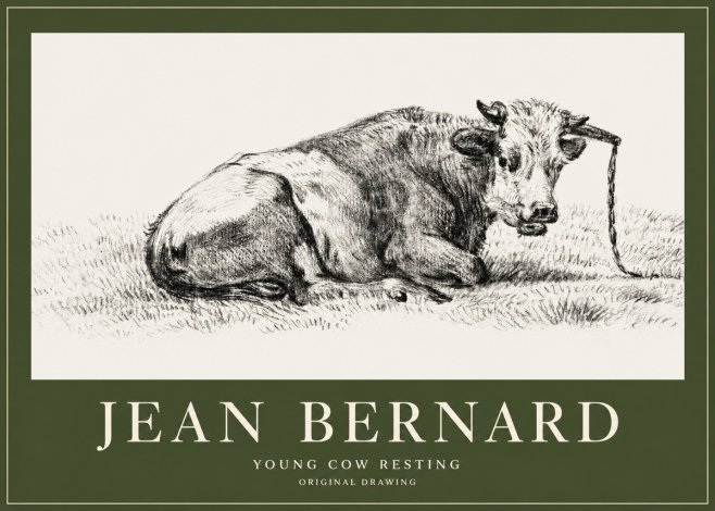 Jean Bernard Young Cow Resting No2 - Poszter