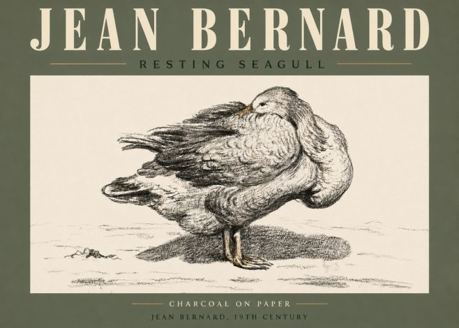 Jean Bernard Resting Seagull No5 - Poszter