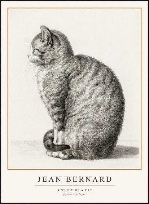 Jean Bernard Cat in Profile No3 - Poszter