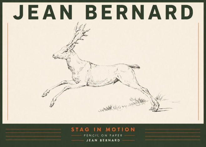 Jean Bernard Stag in Motion No4 - Poszter