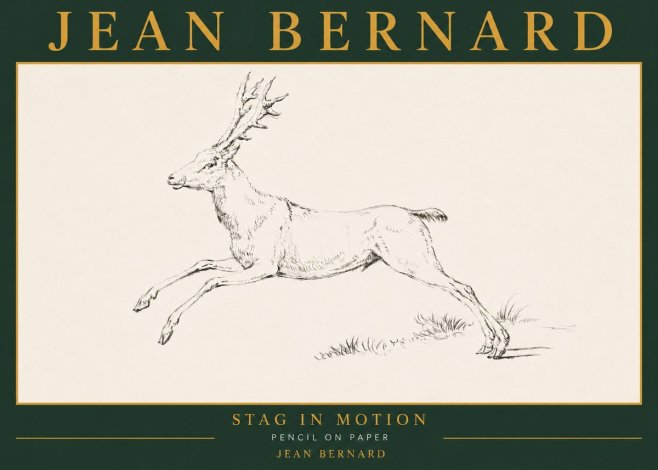 Jean Bernard Stag in Motion No5 - Poszter