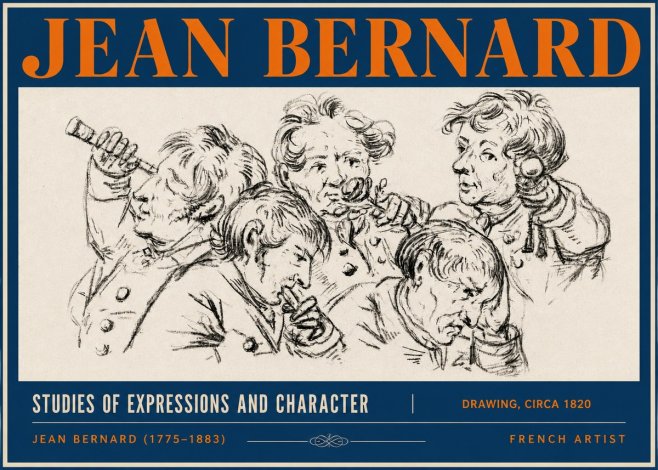 Jean Bernard Studies of Expressions and Character No3 - Poszter