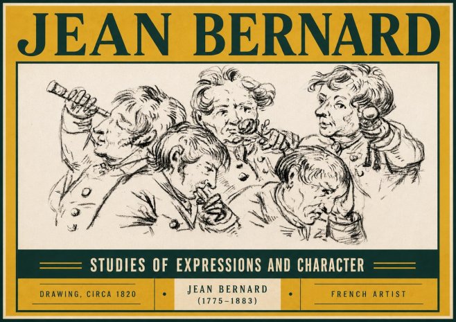 Jean Bernard Studies of Expressions and Character No5 - Poszter