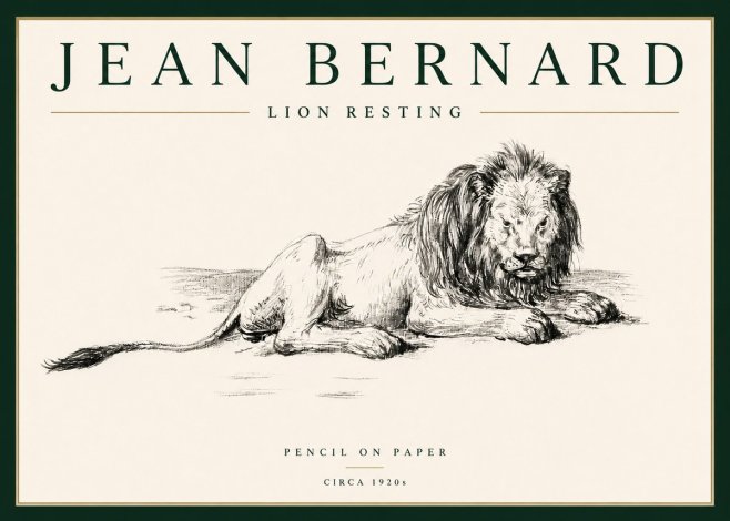 Jean Bernard Lion Resting No4 - Poszter