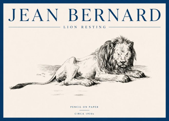 Jean Bernard Lion Resting No5 - Poszter