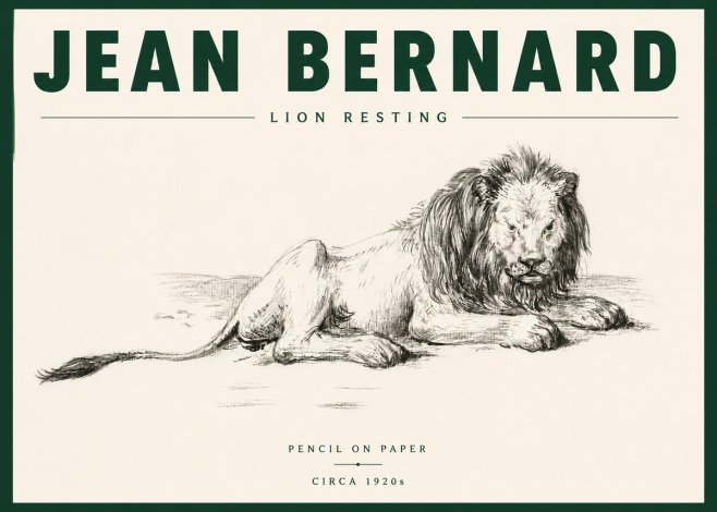 Jean Bernard Lion Resting No6 - Poszter